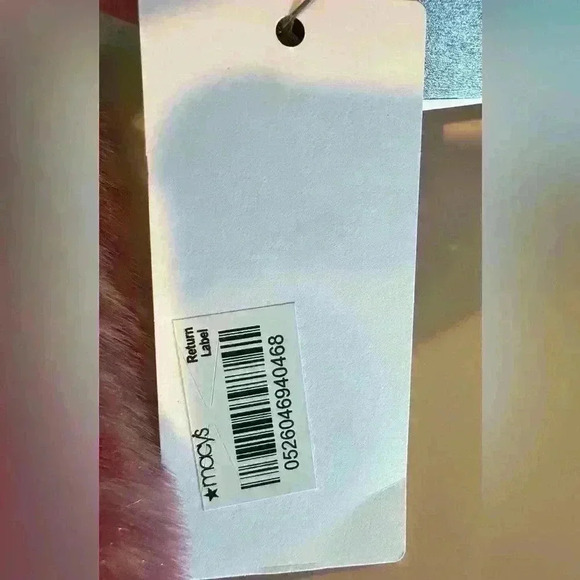 NWT Guess Clara Pink/Cream Faux Fur Coat, Size Large - Picture 13 of 14